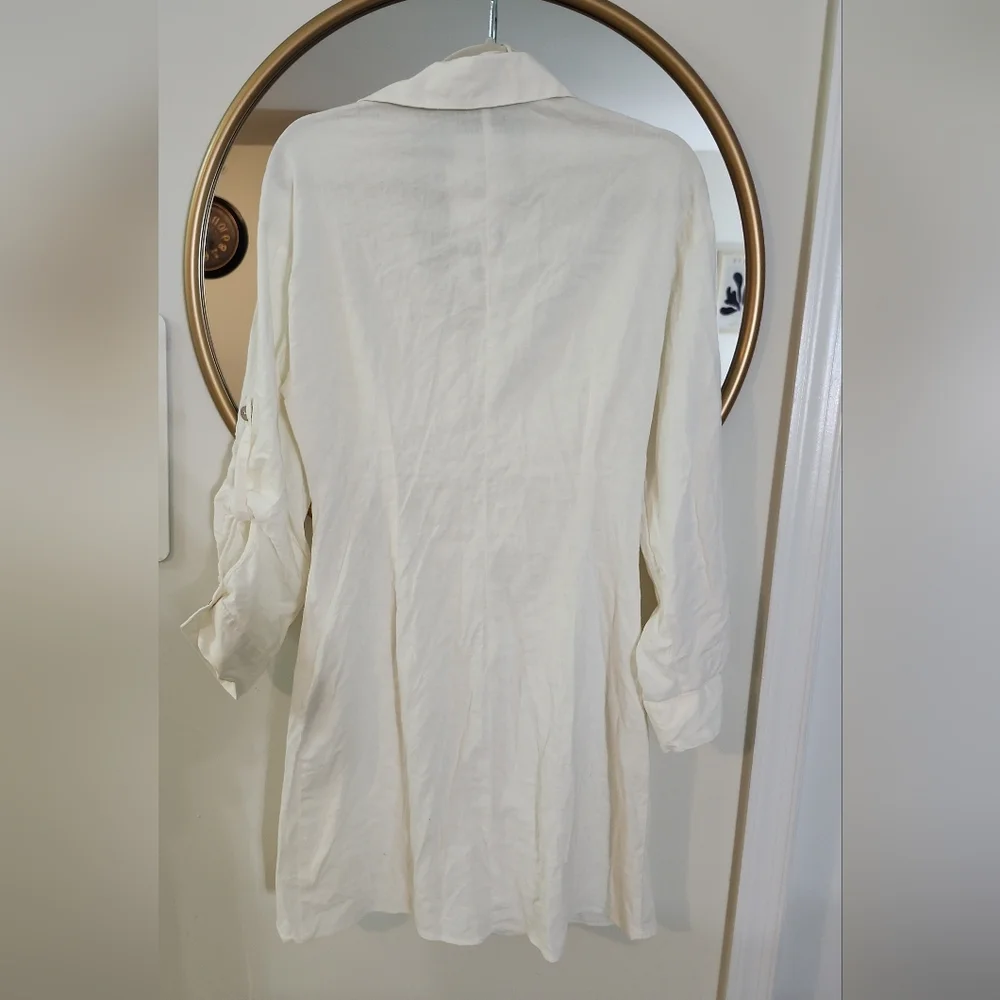 ZARA LINEN  BUTTON DOWN DRESS - Picture 6 of 8